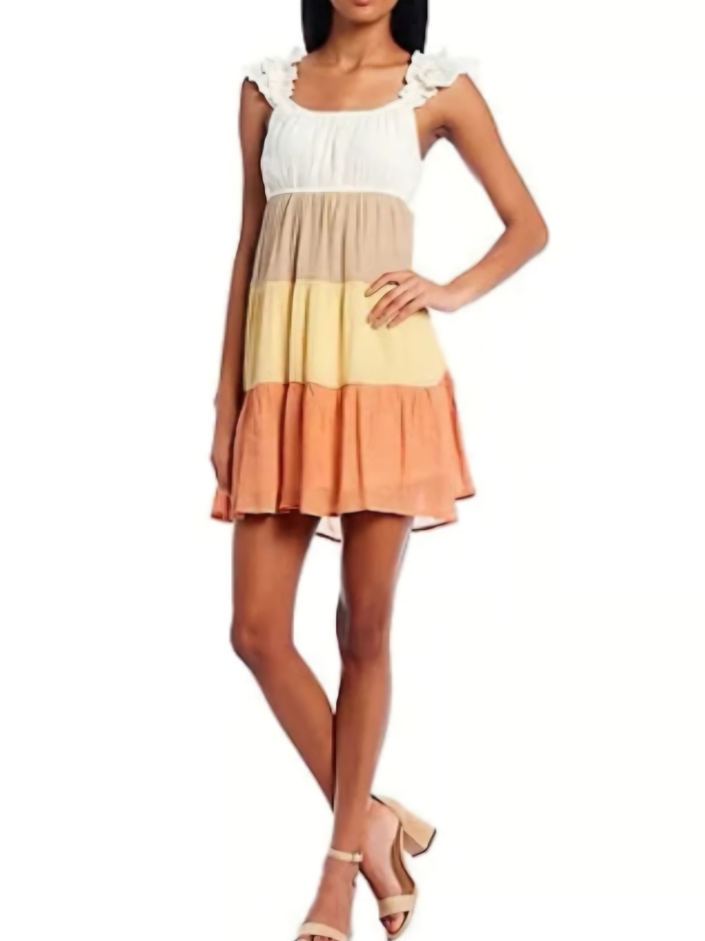 Blu Pepper Ivory Ruffled Mini Dress